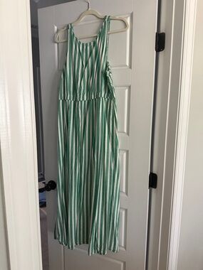 Universal Thread Green and White Striped Maxi Dress